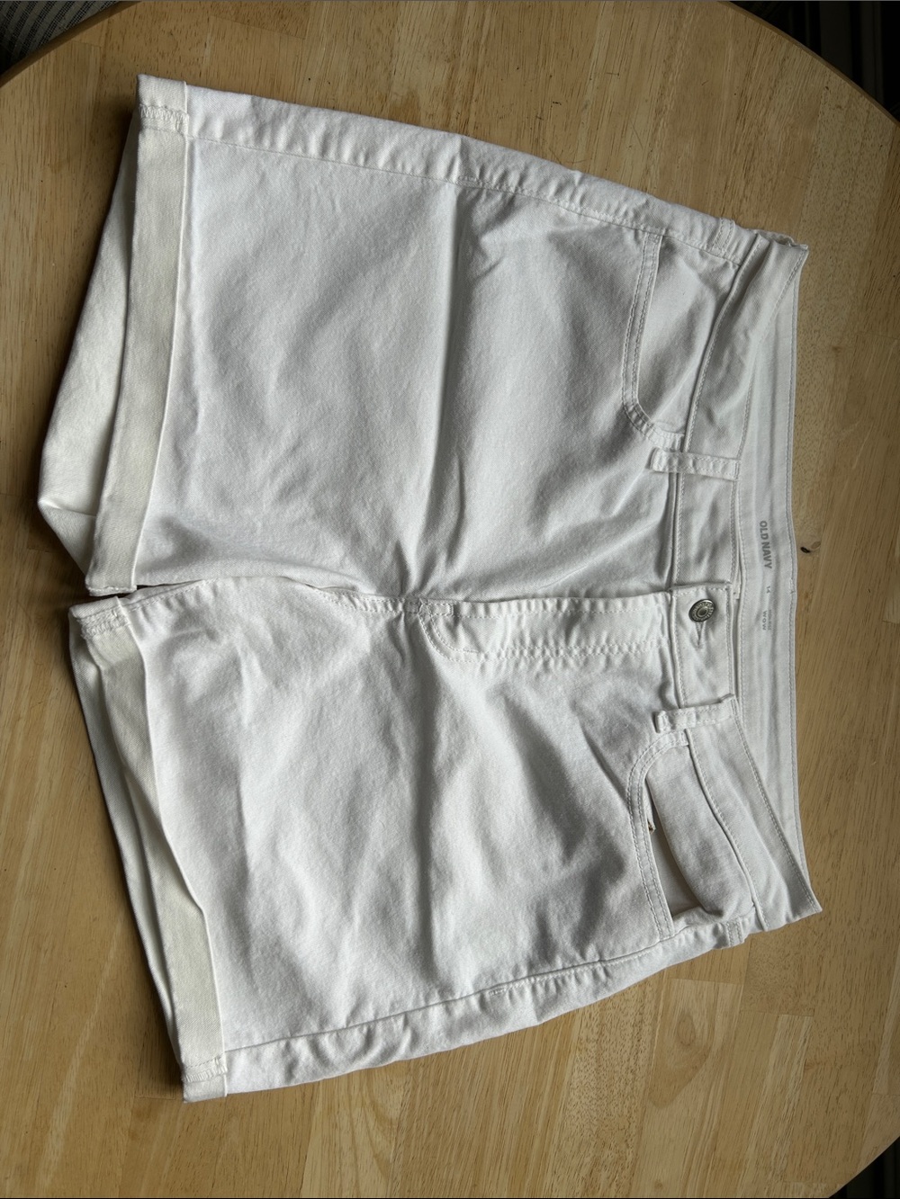 Old Navy White Denim Cuffed Shorts